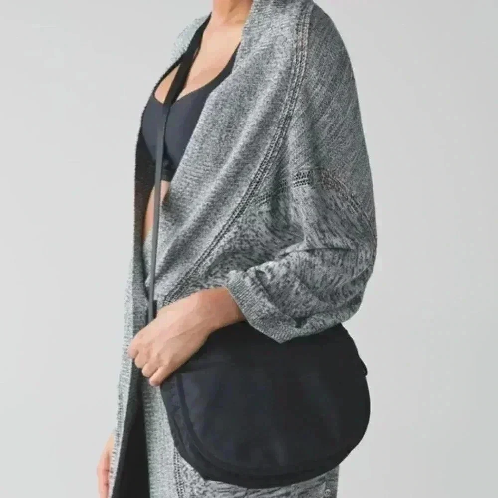 Lululemon Savasana Wrap casual long sleeve heathered grey cardigan jacket 6 - Picture 1 of 3